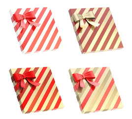 Wrapped gift box with a bow and ribbon