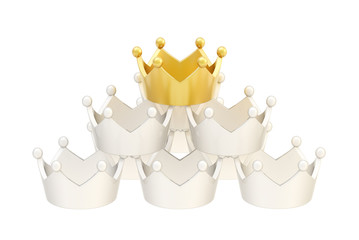Pyramid pile of crowns isolated