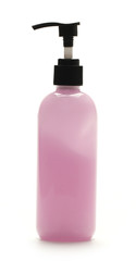 Pink pump bottle on White background