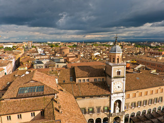 Cityscape of Modena, medieval town situated in Emilia-Romagna