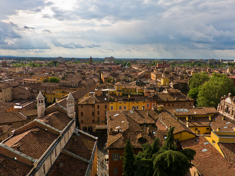 Cityscape of Modena, medieval town situated in Emilia-Romagna