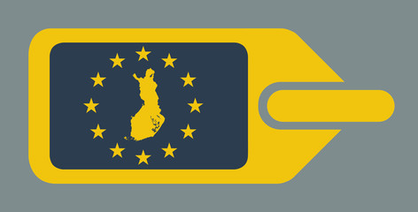 Finland Islands European luggage label