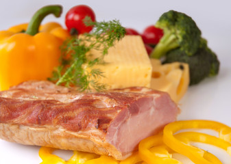 Bacon with vegetables