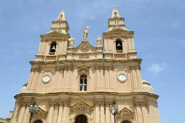 Fototapeta na wymiar View of Parish Church - Mellieha, Malta