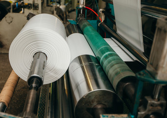 Flexo press for printing label. white