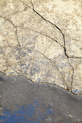close up broken road in park