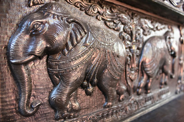 Elephant metal wall