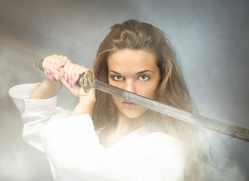 girl with samurai sword