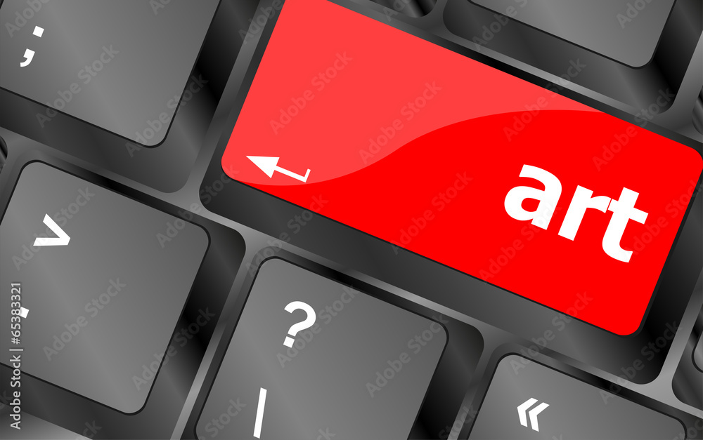 Fototapete art button on computer keyboard key