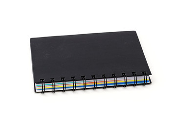 Black notebook isolated