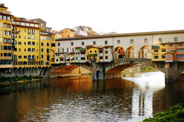 Old bridge (Ponte Vecchio) over Arno river, Florence, Italy