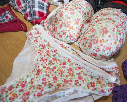 Lingerie on display in clothes shop