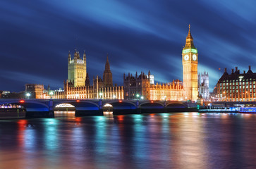 Fototapeta premium Houses of parliament - Big ben, england, UK