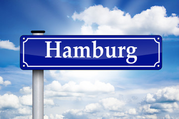 Schild Antik mit Hamburg