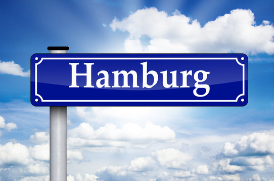 Schild Antik mit Hamburg