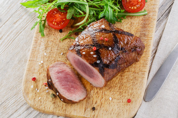 Grilled steak with salad  tenderloin