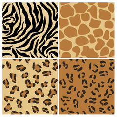 Set of Animal Patterns - for design and scrapbook - in vector