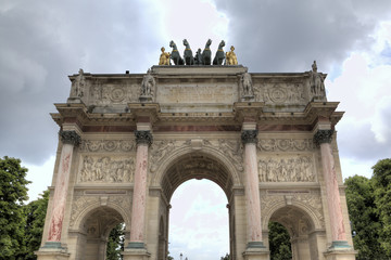 Fototapeta na wymiar The Arc de Triomphe du Carrousel. Paris, France