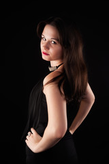 Fototapeta premium glamorous young woman in black