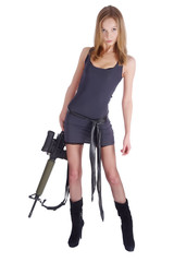 Pretty woman with rifle