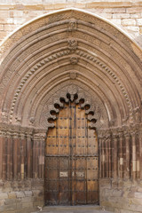 Door of San Román Church, Cirauqui. Navarre. Spain.