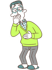 吐き気をもよおす男性