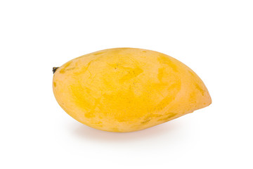 Yellow mango on white with clipping path