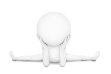 White little man thinks