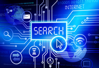 Digitally Generated Image with Internet Search Concept