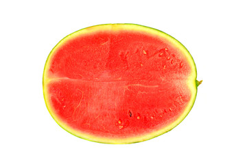 slice of watermelon over white background with clipping path