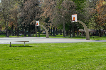 Basketball court in a public park © zigzagmtart