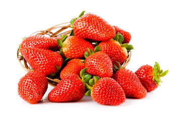 Strawberries  on a white background.