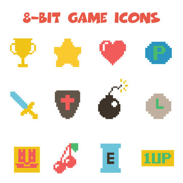 8 bit item icons color