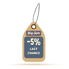 Sale tag label with text
