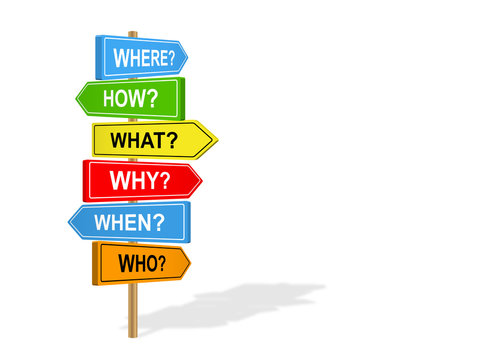 QUESTIONS SIGNPOSTS (why when how who when where)