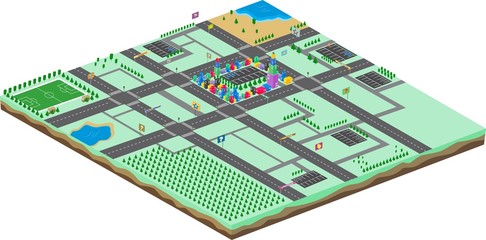 game assets isometric city cartoon landscape view