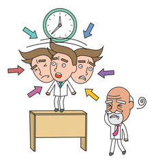 Funny line character illustration Business Story series