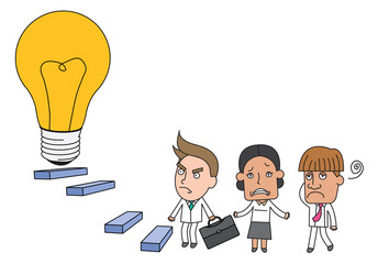 Funny line character illustration Business Story series