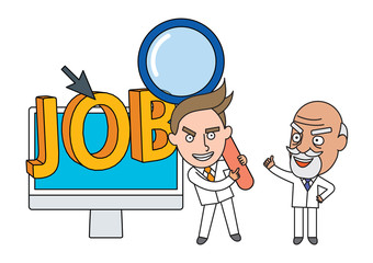 Funny line character illustration Business Story series