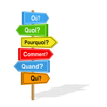 PANNEAUX QUESTIONS (pourquoi comment combien qui quand quoi o&ugrave;)
