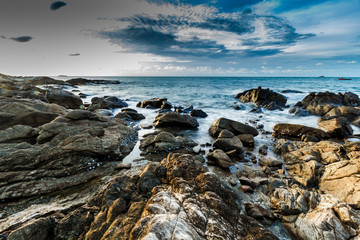 Colorful sunset on island