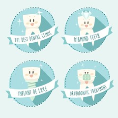 concept of healthy teeth, icon set, vector illustration