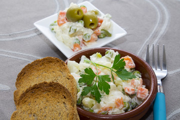 fresh salad with background