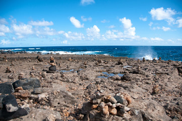 Wild Coastline of Aruba in the Caribbean