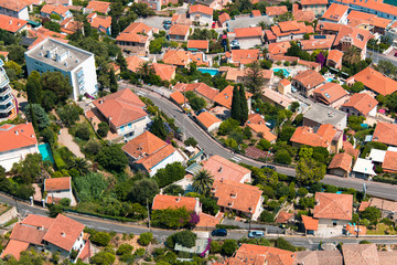 Aerial view of Menton town in French Riviera