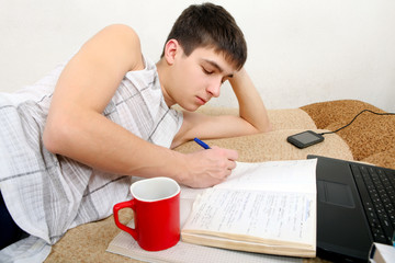 Teenager doing Homework