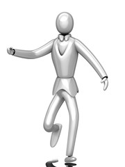 uomo che si affretta