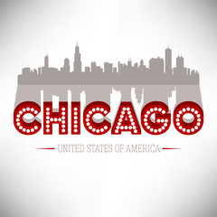 United States of America Chicago, vector illustration.