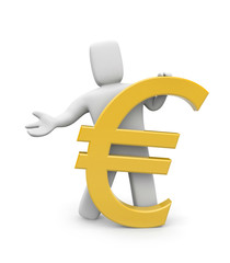 Person and Euro sign