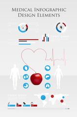 Medical, health and healthcare icons and infographic